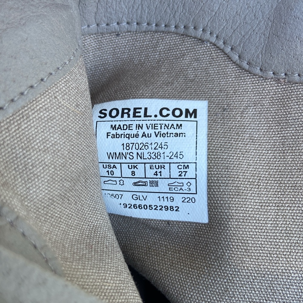 SOREL Cate Waterproof Leather & Suede Stacked Heel Boot Women’s Size 10 - Picture 6 of 14